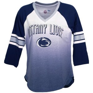 women's 3/4 sleeve v-neck t-shirt with Nittany Lions and Athletic Logo